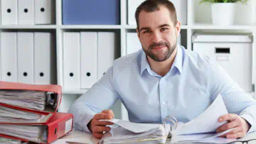 Man with paperwork